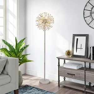 Garwarm Boho 8-Light Wood Bead Floor Lamp