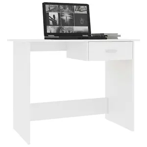 Berkfield Desk White 100x50x76 cm Engineered Wood