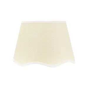 ValueLights Dutton Natural Fabric White Trim Scallop Edge Ceiling Floor Table Small Lamp Shade