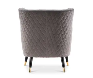 Velvet Light Grey Alessia Accent Chair