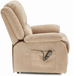 Careco, Maxicomfort Oasis Fabric Riser Recliner – Dual Motor Lift, Heat & Massage Options, Plush Fabric Upholstery