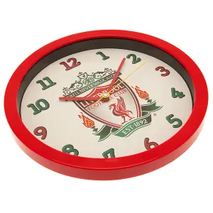 Liverpool FC Crest Wall Clock White/Red (One Size)