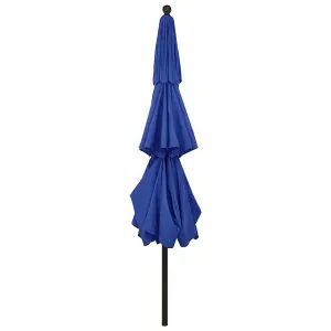 Berkfield 3-Tier Parasol with Aluminium Pole Azure Blue 3.5 m