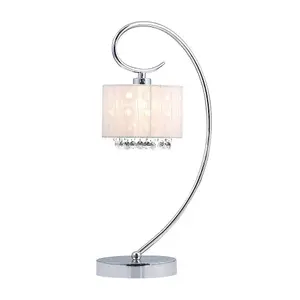 Luminosa Table Lamp Chrome 1 Light  with Crystal Shade, E14