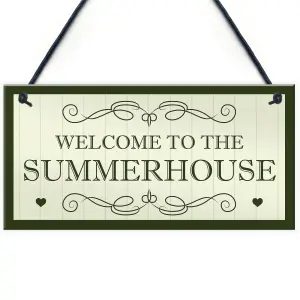 Welcome To The Summerhouse Sign Hanging Plaque New Home Gift Friendship Gift Home Decor