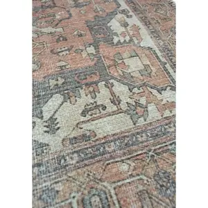 Traditional Terracotta Indoor Abstract Rug For Living Room, Hallways - 100cm X 150cm (3ft. 3in. X 4ft. 11in.)