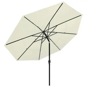 Berkfield 3-Tier Parasol with Aluminium Pole Sand 3.5 m