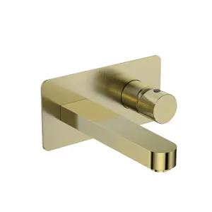 Koko Wall Mounted Bathroom Tap Brushed Brass Finish