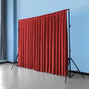 3x3M Crushed Velvet Backdrop, Photography Background Blackout Curtain - Red