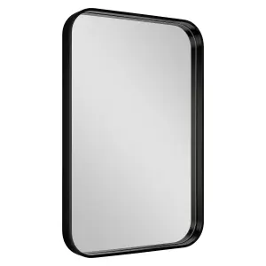 GoodHome Tisa Black Rectangular Wall-mounted Bathroom Mirror (H)60cm (W)40cm