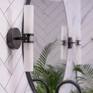 ValueLights Canya Black Bathroom Wall Light