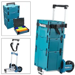 Makita MakPac Tower Trolley - Includes 4 Makpac Cases Type 1,2,3,4 + Organiser