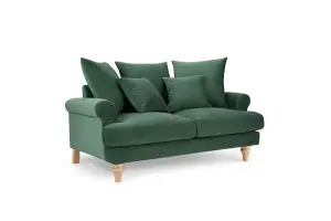 Churchill 2 Seater Sofa With Scatter Back Cushions, Dark Green Velvet