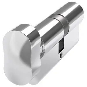 Door Lock with Keys - Chrome Thumb Turn Euro Cylinder Barrel Lock 45/45 L(90mm)