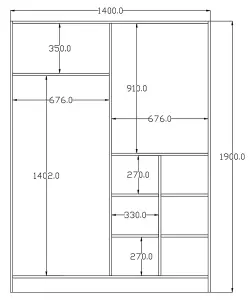 BERGEN Sliding Door White Wardrobe