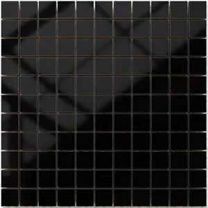 Ceramic mosaic on mesh for bathroom or kitchen 300mm x 300mm - Black Ocean