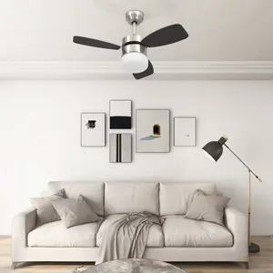 Burrell 76cm Ceiling Fan with LED Lights Black