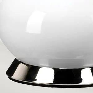 Luminosa Milo Table Lamp with Round Shade, Polished Nickel, White, Orange