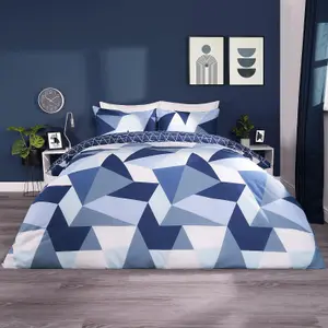 Geometric Shapes Duvet Cover with Pillowcase Set Bedding Quilt