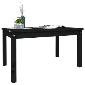 Berkfield Garden Table Black 82.5x50.5x45 cm Solid Wood Pine