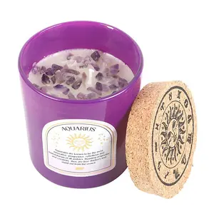 Something Different Aquarius Bergamot & Mandarin Amethyst Scented Candle Purple/Brown (One Size)