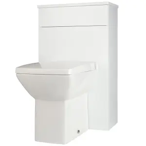 500mm Bathroom Gloss White Floor Standing WC Unit (Central)