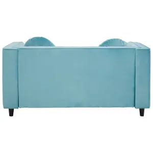 Interiors by Premier Farah Two Seat Blue Velvet Sofa