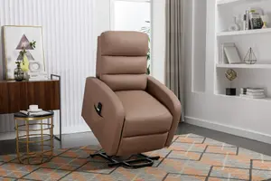 Grace Electric Fabric Single Motor Rise Recliner Lift Mobility Tilt Chair (Mocha)