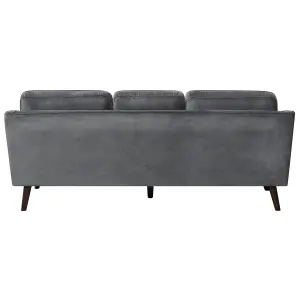 3 Seater Velvet Sofa Grey LOKKA