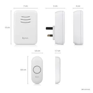 Byron 314 White Wireless Battery & mains-powered Door chime kit DBY-22314BS-KF