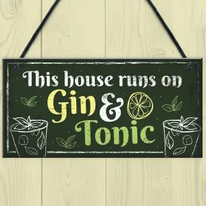 Red Ocean Gin Signs For Garden Shed SummerHouse Funny Party Gift Kitchen Wall Plaque Sign