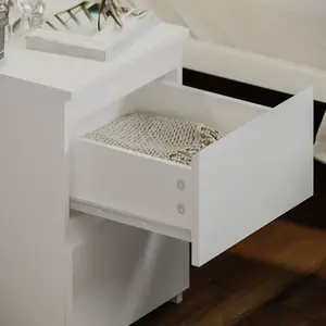 Cunha 2 Drawer Bedside Table White