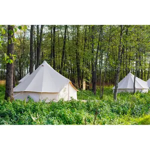 Glamping Bell Tents by Bigandt - Wrapped Canvas Print 61cm H x 91cm W x 3.8cm D