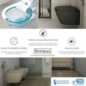 Rimless Wall Hung Toilet Pan with Seat