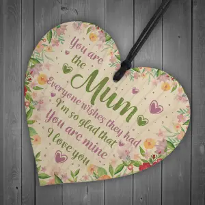 Red Ocean Gifts For Mum Mummy Wooden Hanging Heart Plaque Mum Birthday Gifts Mothers Day Gifts From Daughter Son