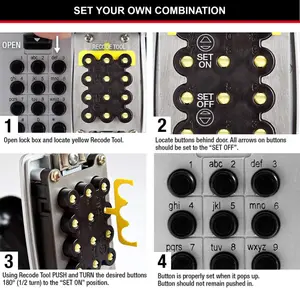 Master Lock Push Button 12 digit Wall-mounted External Combination Key safe