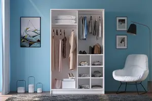 BERGEN Sliding Door White Wardrobe