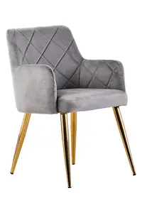 Mink Velvet Angular Dining Chair, Mid-century Lounge Chair, Decorative Chair, Armchair With Gold Finish Legs