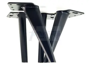 4 x FURNITURE FEET BLACK METAL SOFA LEGS 155mm HIGH SOFAS CHAIRS STOOLS PreDrilled CWC1101