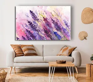 Lavender Colour Splash Canvas Print Wall Art - Medium 20 x 32 Inches