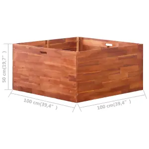 Berkfield Garden Raised Bed Acacia Wood 100x100x50 cm