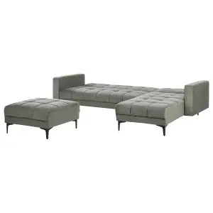 Left-Hand Corner Sofa with Ottoman ALNES Dark Green Left Hand