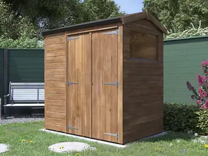 Dunster House Garden Shed 1.8 m x 1.2m Wooden Outdoor Storage Overlord Apex Roof No Window