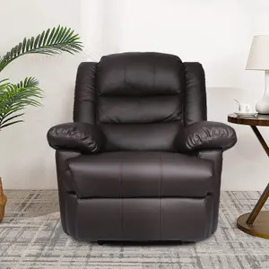 Onemill Adjustable Leather Recliner Chair Armchair Sofa for Living Room Lounge(Brown)