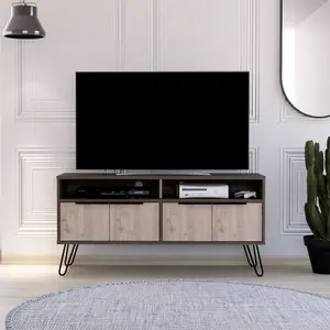 TV unit wide screen unit with 4 doors, smoked oak, Nevada range