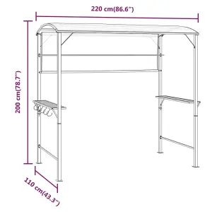 Berkfield Gazebo with Roof 220x110x200 cm Cream