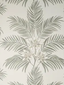 Fine Decor Bali Tropical Floral Grey Stone Wallpaper FD43277