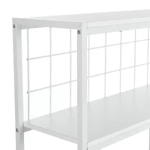 White Bookshelf Storage Rack with Open Shelves for Office