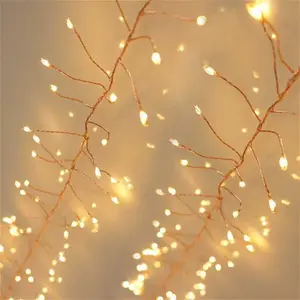 Qbis Cluster Lights 240 Cluster Lights On Copper Wire. Warm White Cluster Christmas Lights. LED Cluster Fairy Lights Plug In String Lights. (240 LED