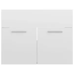 Berkfield Sink Cabinet High Gloss White 60x38.5x46 cm Engineered Wood